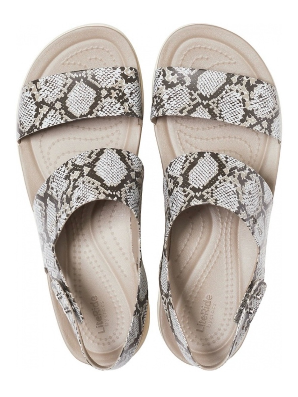 Crocs Brooklyn Neutral Snake-Print Platform Sandals